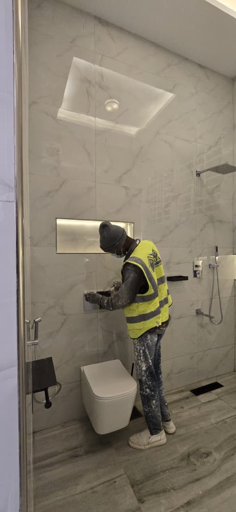 Luxury Bathroom - Wall-Hung Toilet & LED Wall Niche