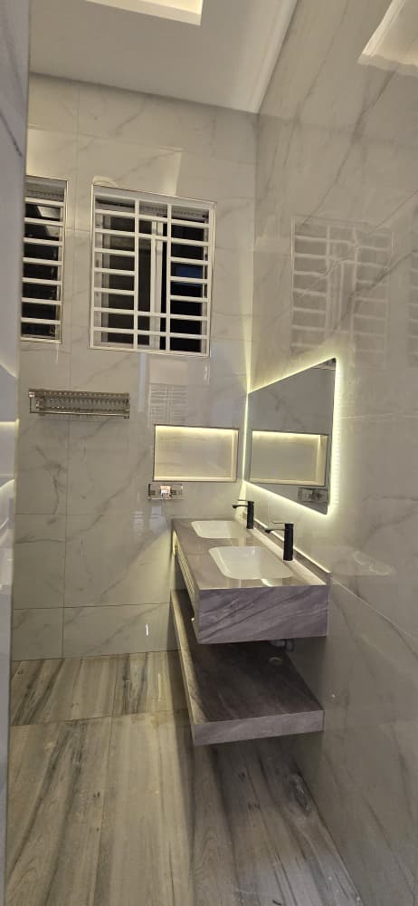 Master Ensuite - Floating Double Vanity & Backlit Mirror
